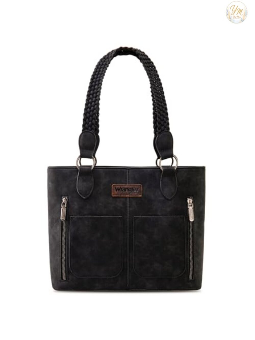 Vintage Distressed Tote Bag Western Purse with Multi Pockets and Braided Straps